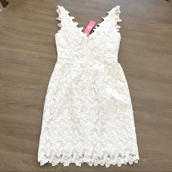 NWT Lilly Pulitzer Reeve Sheath Papillion Lace Butterfly Resort White Dress Sz 2 - Picture 4 of 9